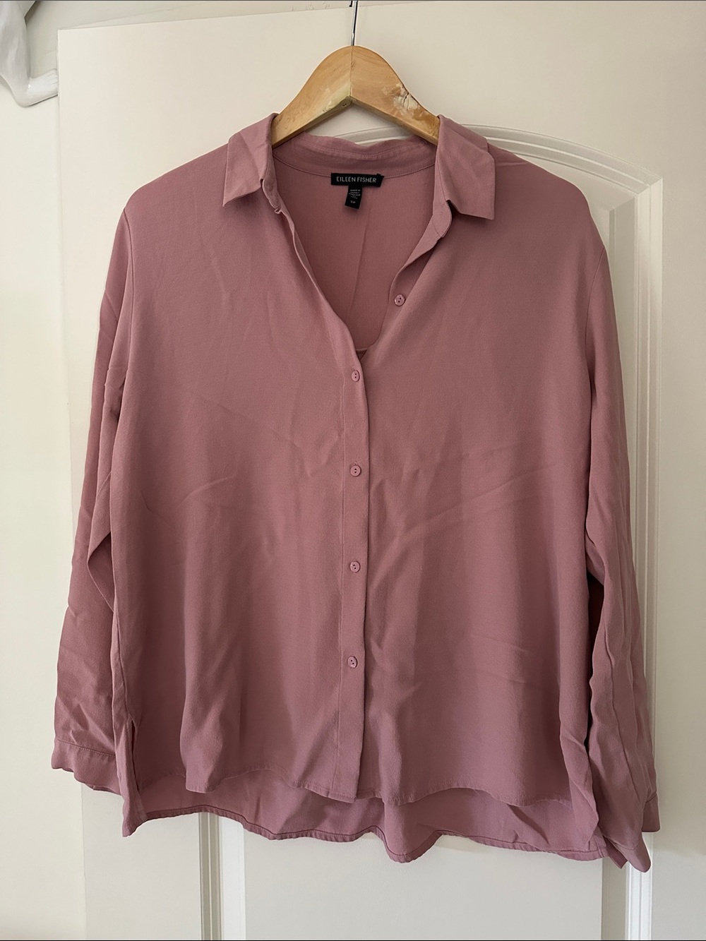 Eileen Fisher Dusty Rose Button-Down Blouse